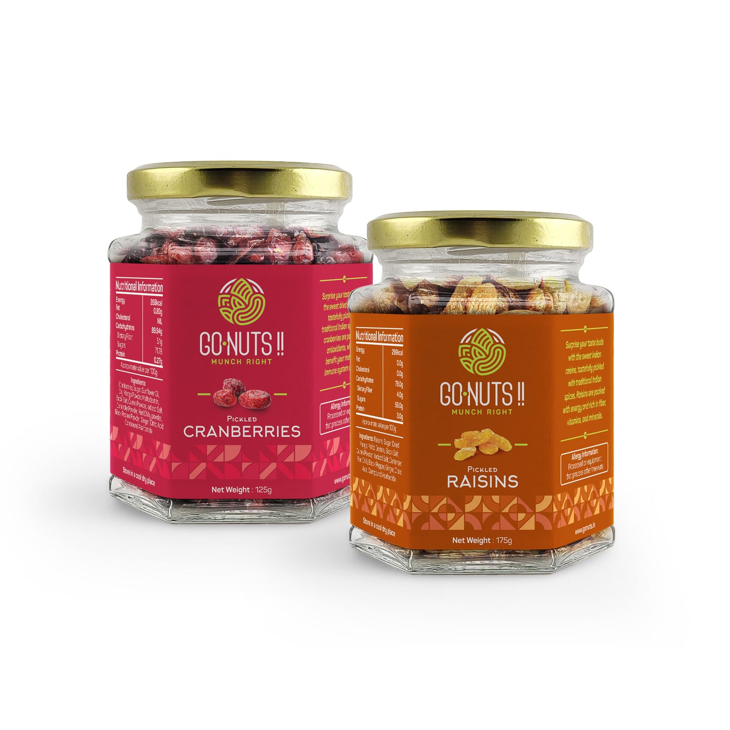 Dried Fruits Combo: Pickled Cranberries, Pickled Raisins