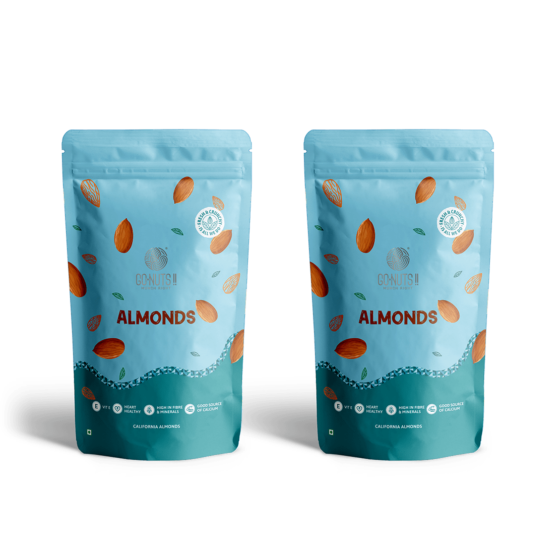 Go Nuts Almonds Combo Pack 500g - Go Nuts !! Munch Right