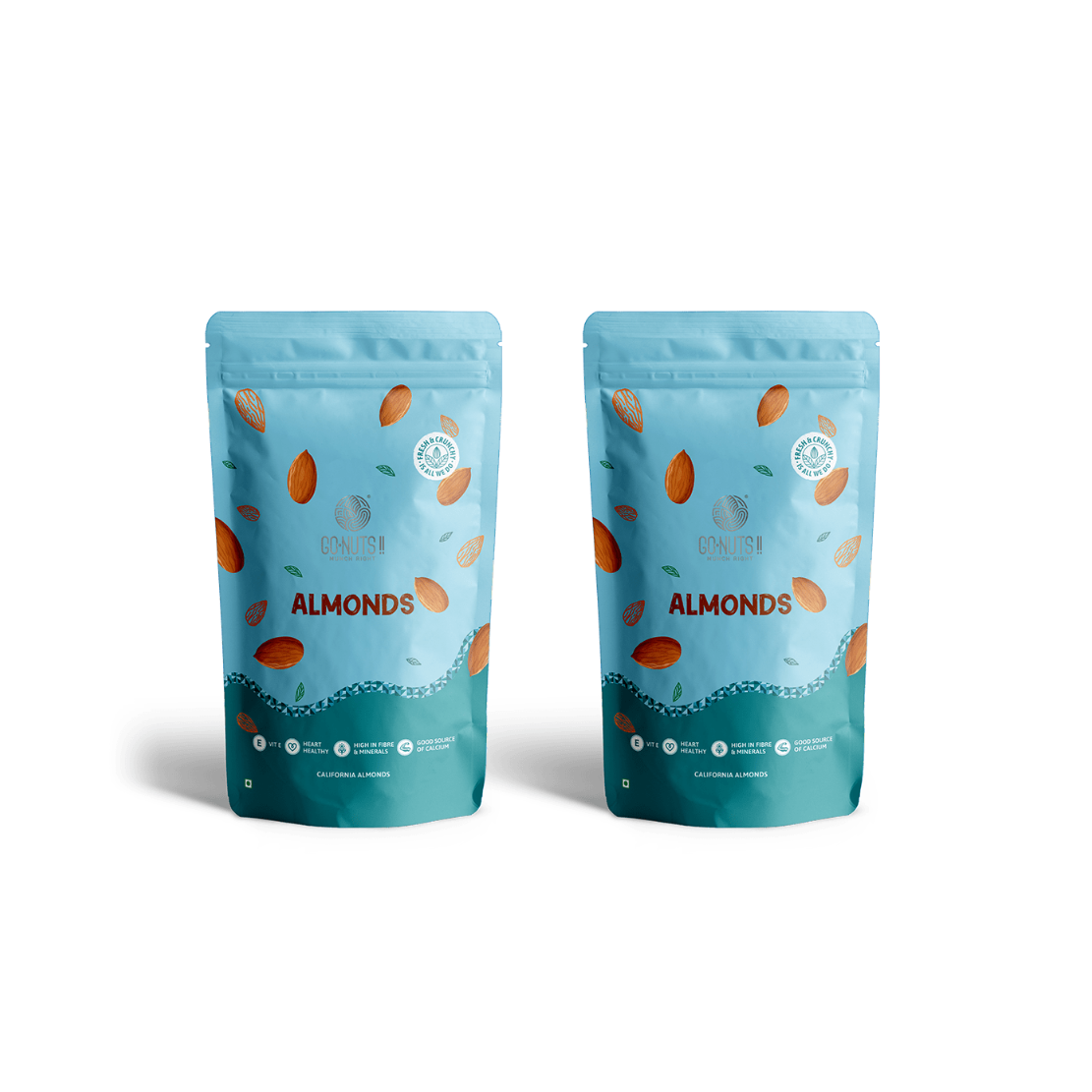 Go Nuts Almonds Combo Pack 500g - Go Nuts !! Munch Right