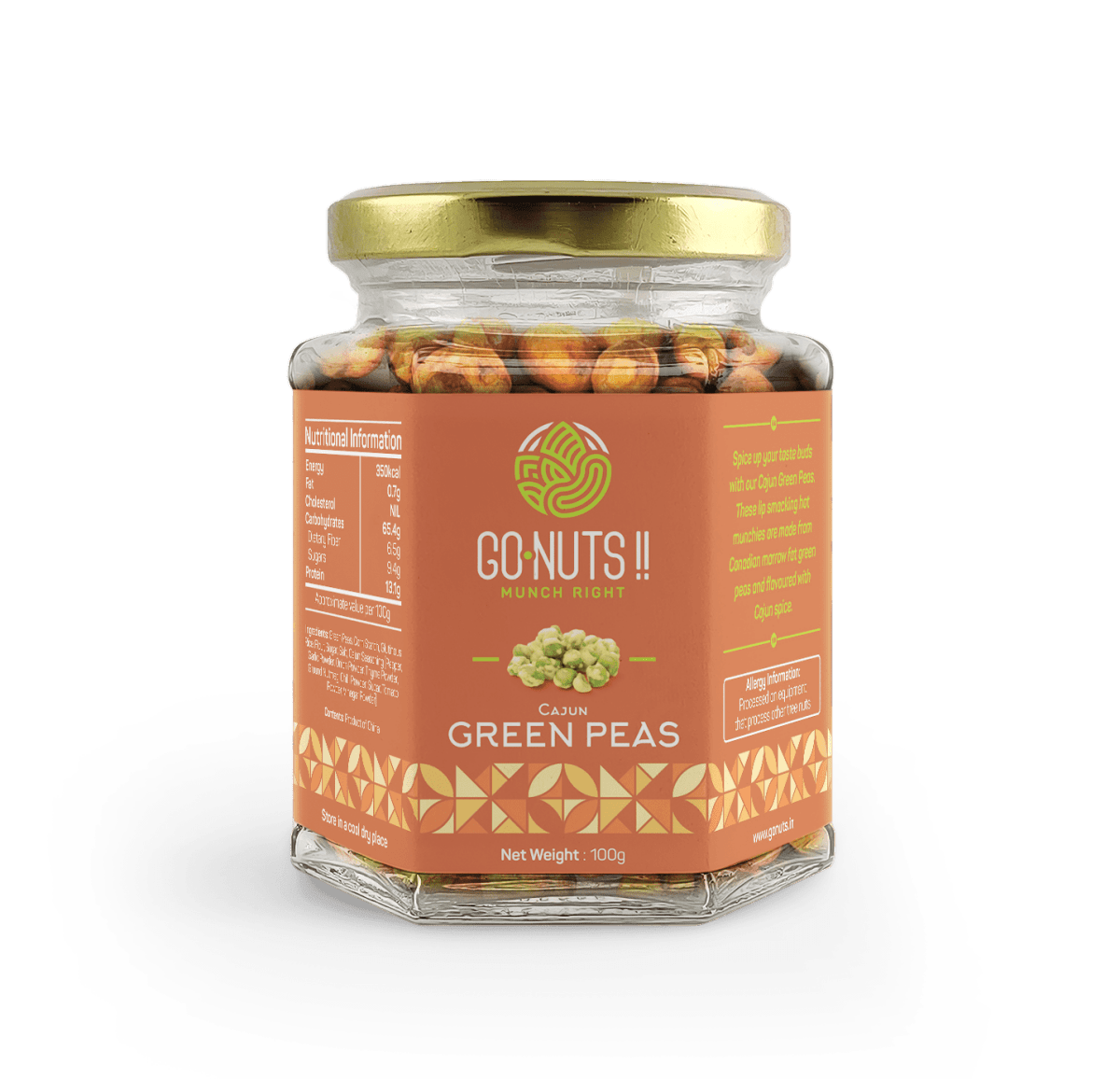 Cajun Green Peas Go Nuts !! Munch Right