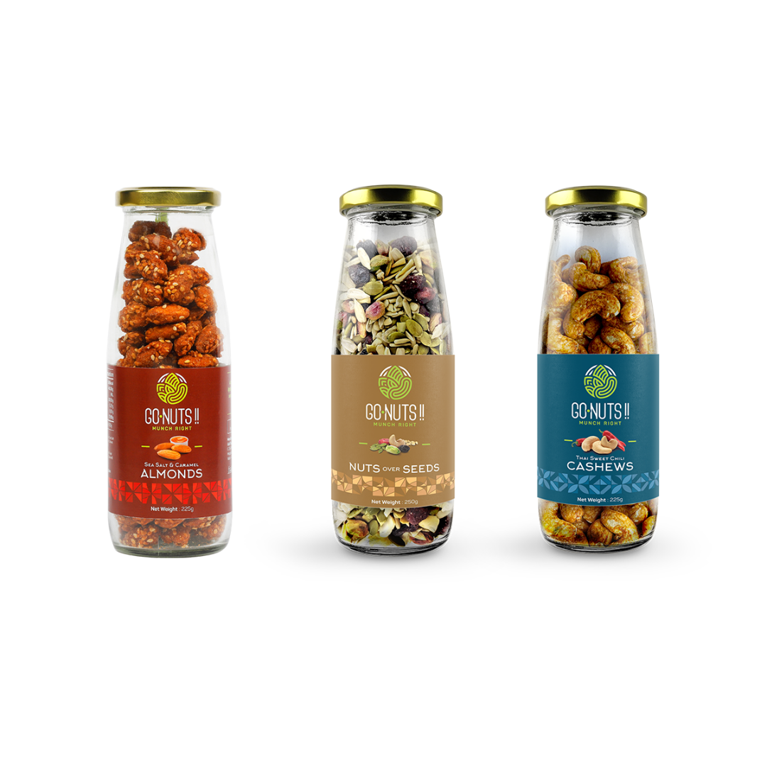 Gourmet Tall Jars Combo Go Nuts !! Munch Right