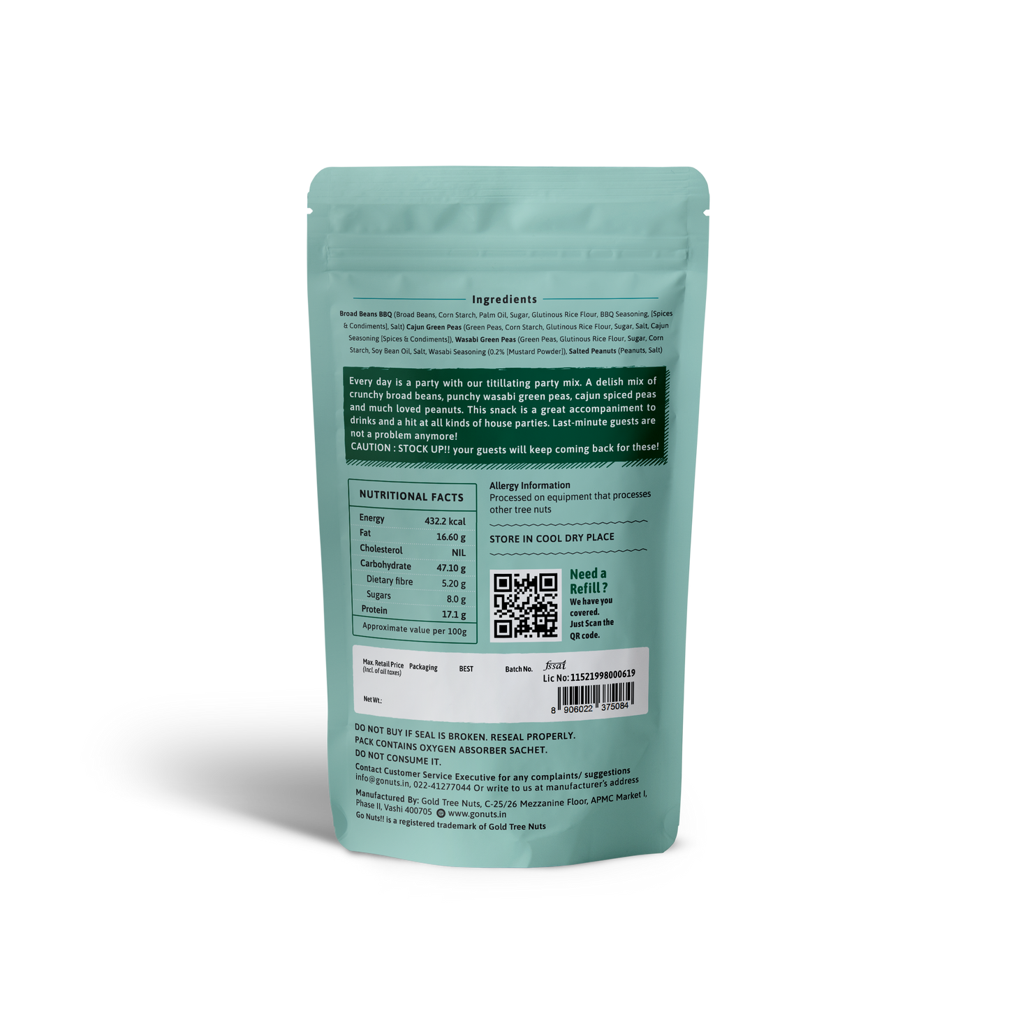 Party Mix Pouch - 200g Go Nuts !! Munch Right