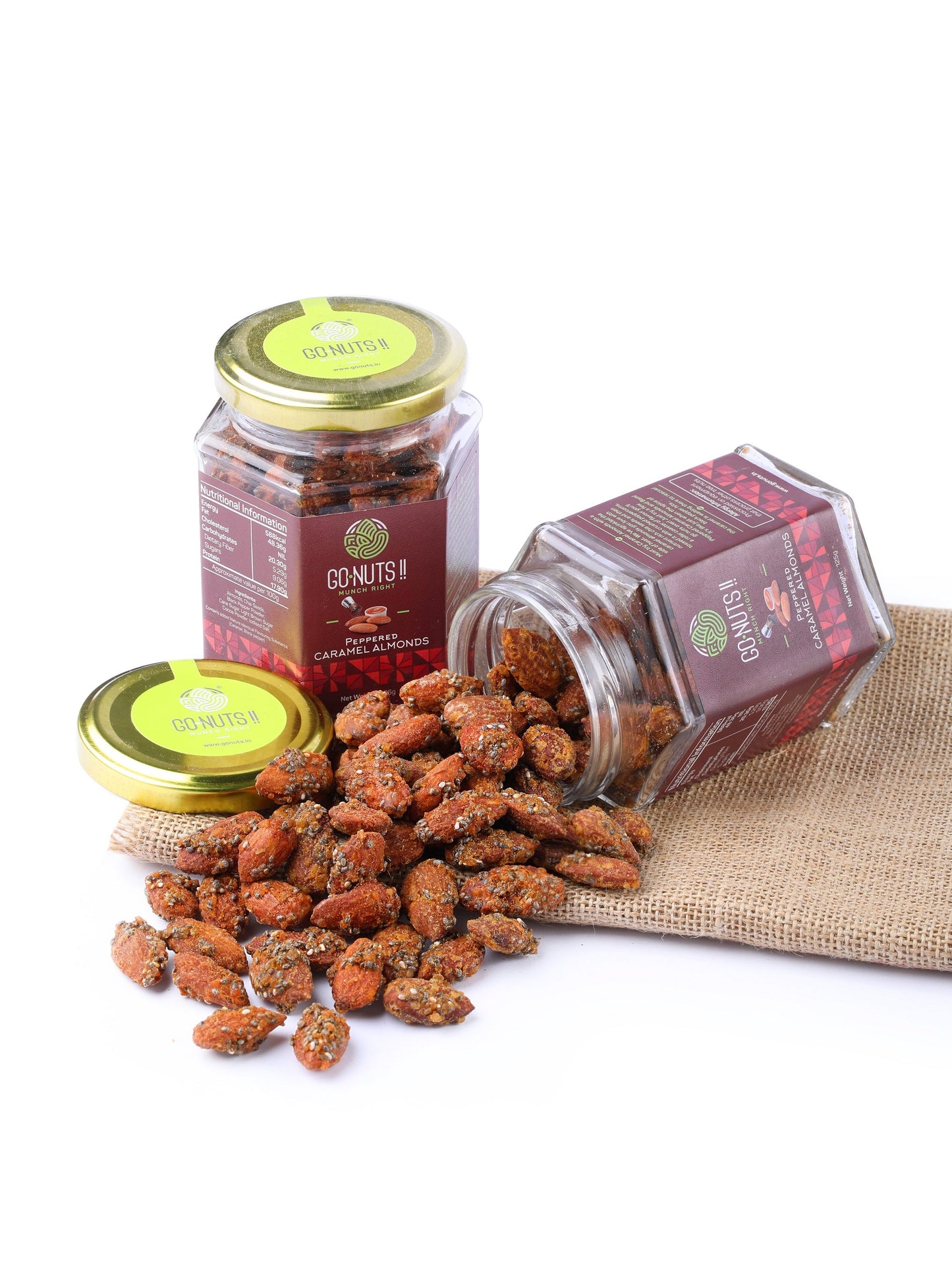 Peppered Caramel Almonds Go Nuts !! Munch Right