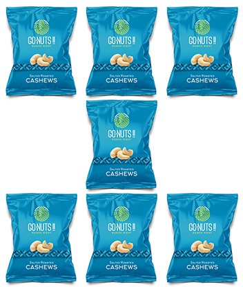 Salted Cashews - Pack of 7 Pouches Go Nuts !! Munch Right