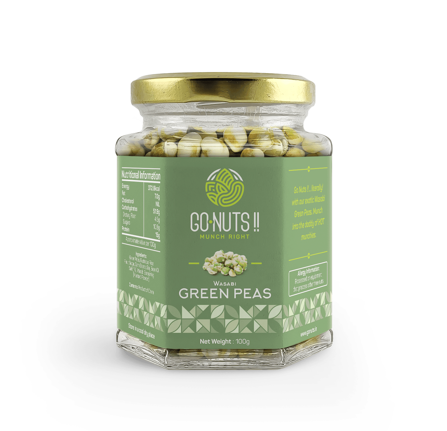 Wasabi Green Peas Go Nuts !! Munch Right