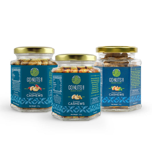 Bestselling Cashews : Thai Sweet Chili Cashews, Jalapeno Cashews, Oregano Cashews