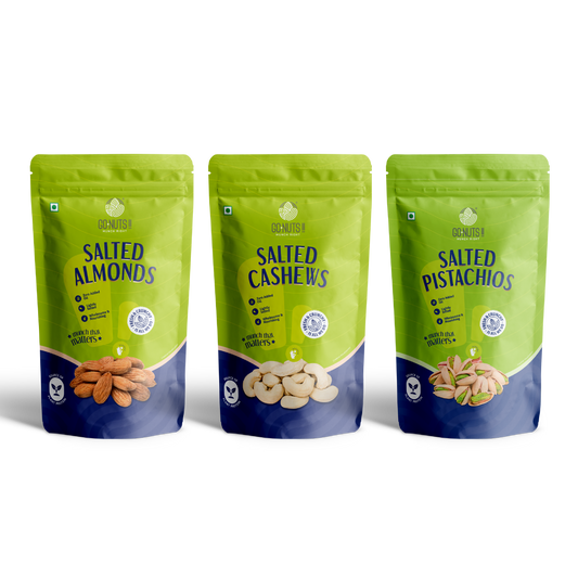 Salted Nuts Combo: Salted Almonds, Salted Cashews, Salted Pistachios