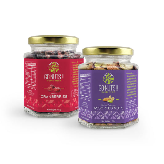 Healthy Dried Fruits Combo: Assorted Nuts, Dried Cranberries