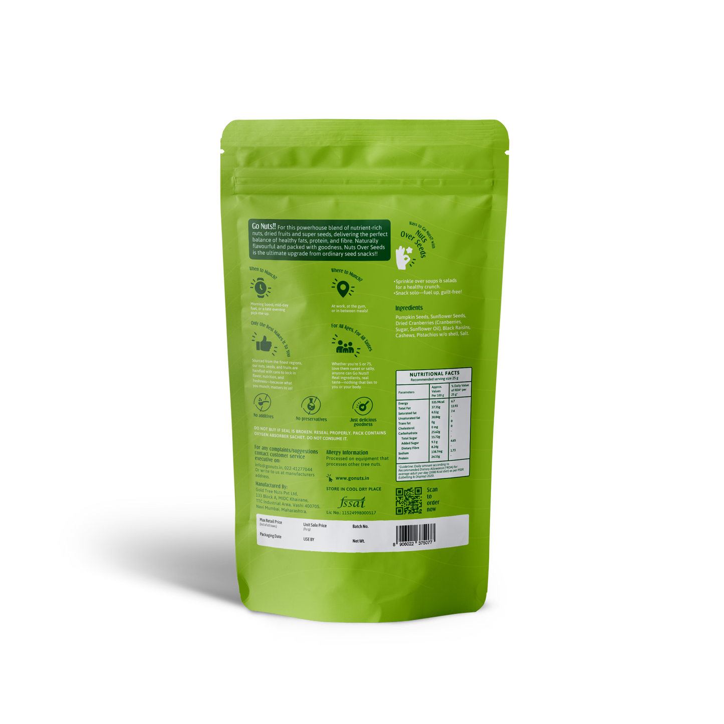 Nuts Over Seeds Pouch - 250g