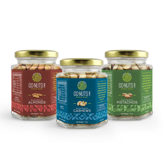 Salted Nuts Combo: Salted Almonds, Salted Cashews, Salted Pistachios