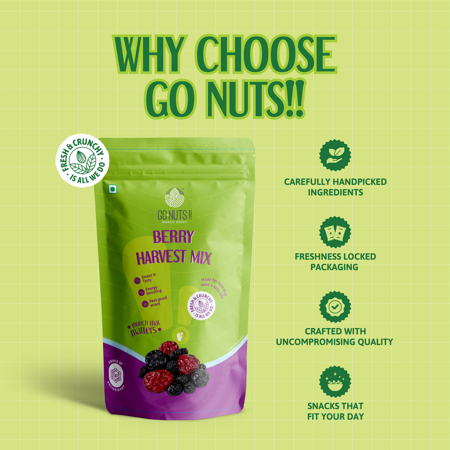 Berry Harvest Mix – Sweet & Tangy Dried Berry Mix - 250g