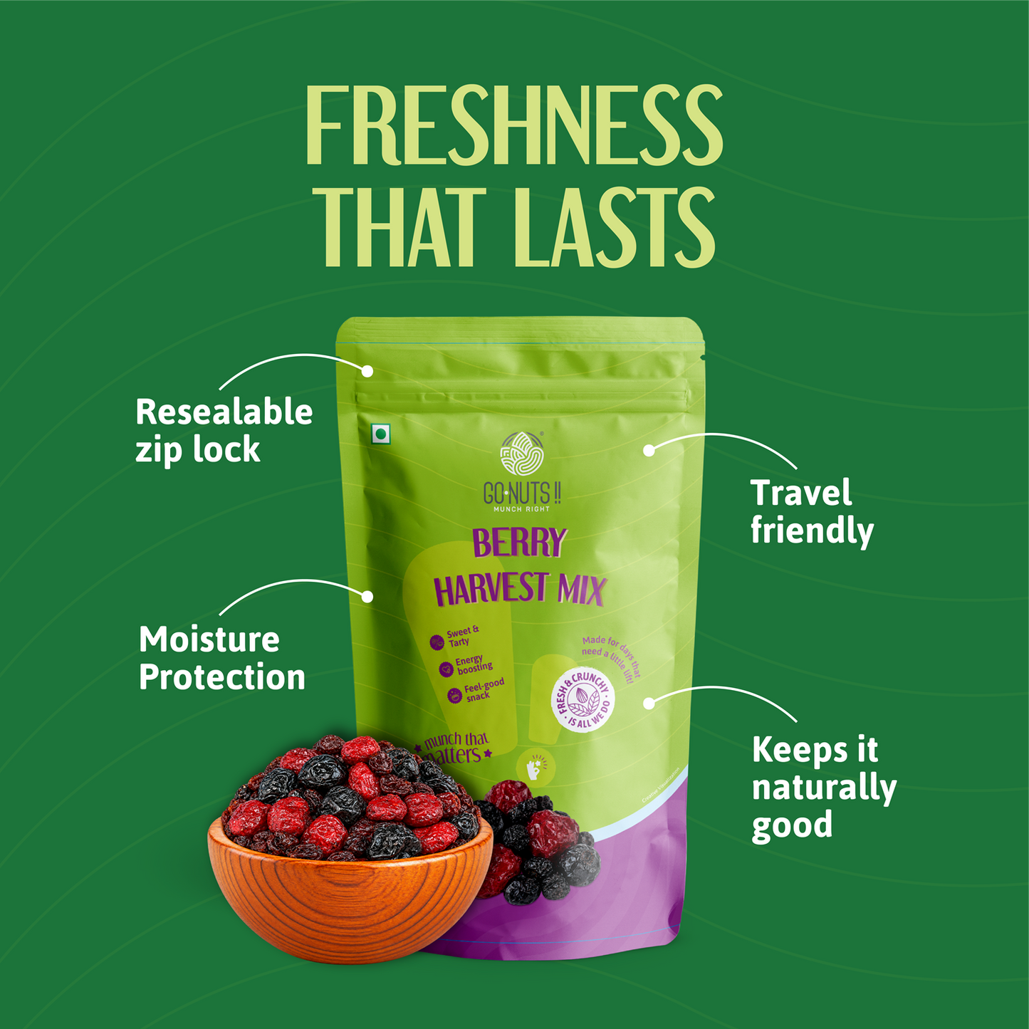 Berry Harvest Mix – Sweet & Tangy Dried Berry Mix - 250g