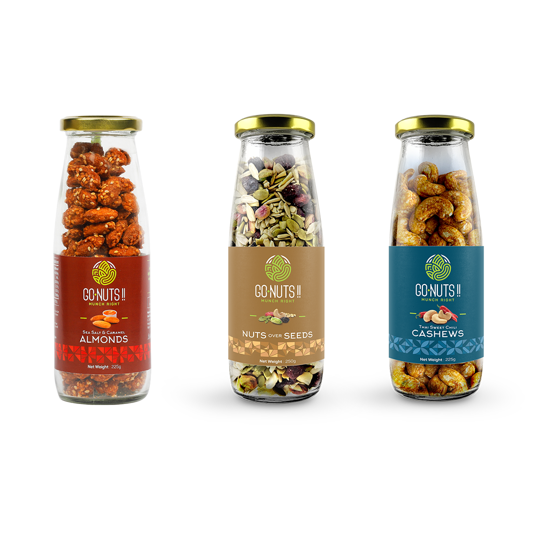 Gourmet Tall Jars Combo Go Nuts !! Munch Right