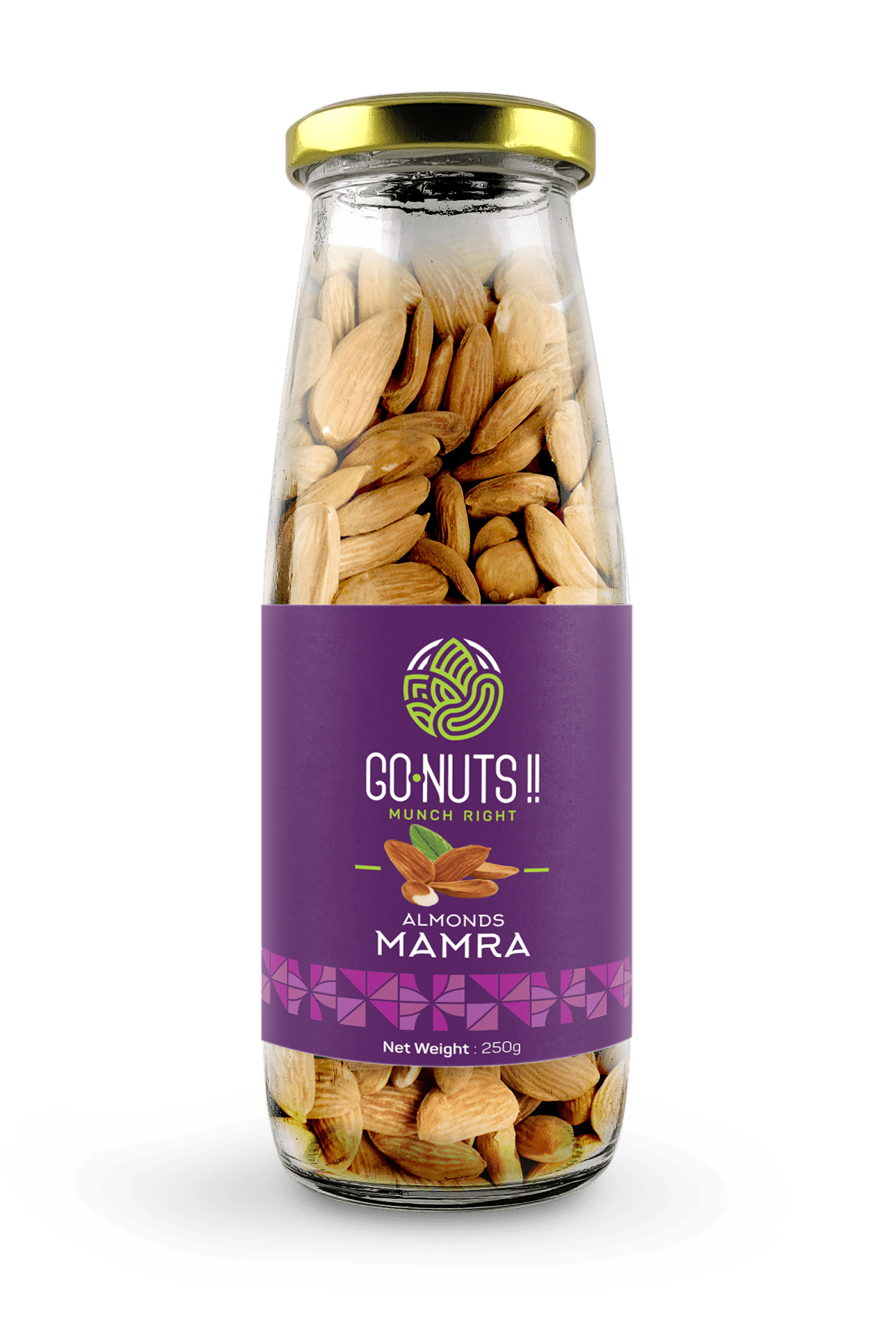 Mamra Almonds - 250gms Go Nuts !! Munch Right