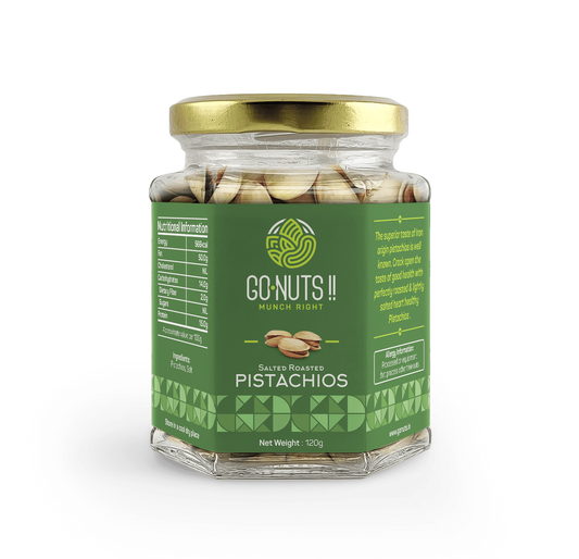 Salted Roasted Pistachios Go Nuts !! Munch Right