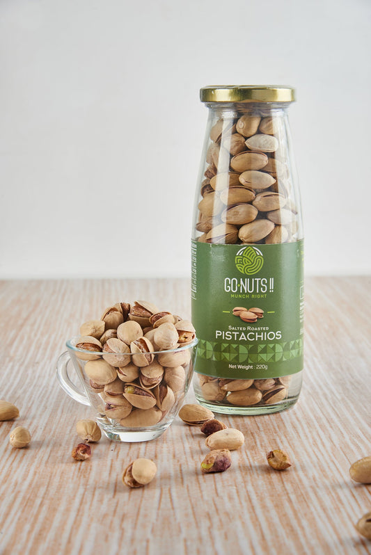 Salted Roasted Pistachios Go Nuts !! Munch Right