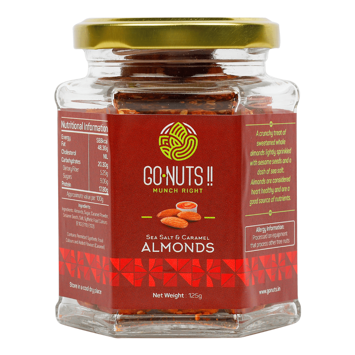 Sea Salt Caramel Almonds Go Nuts !! Munch Right