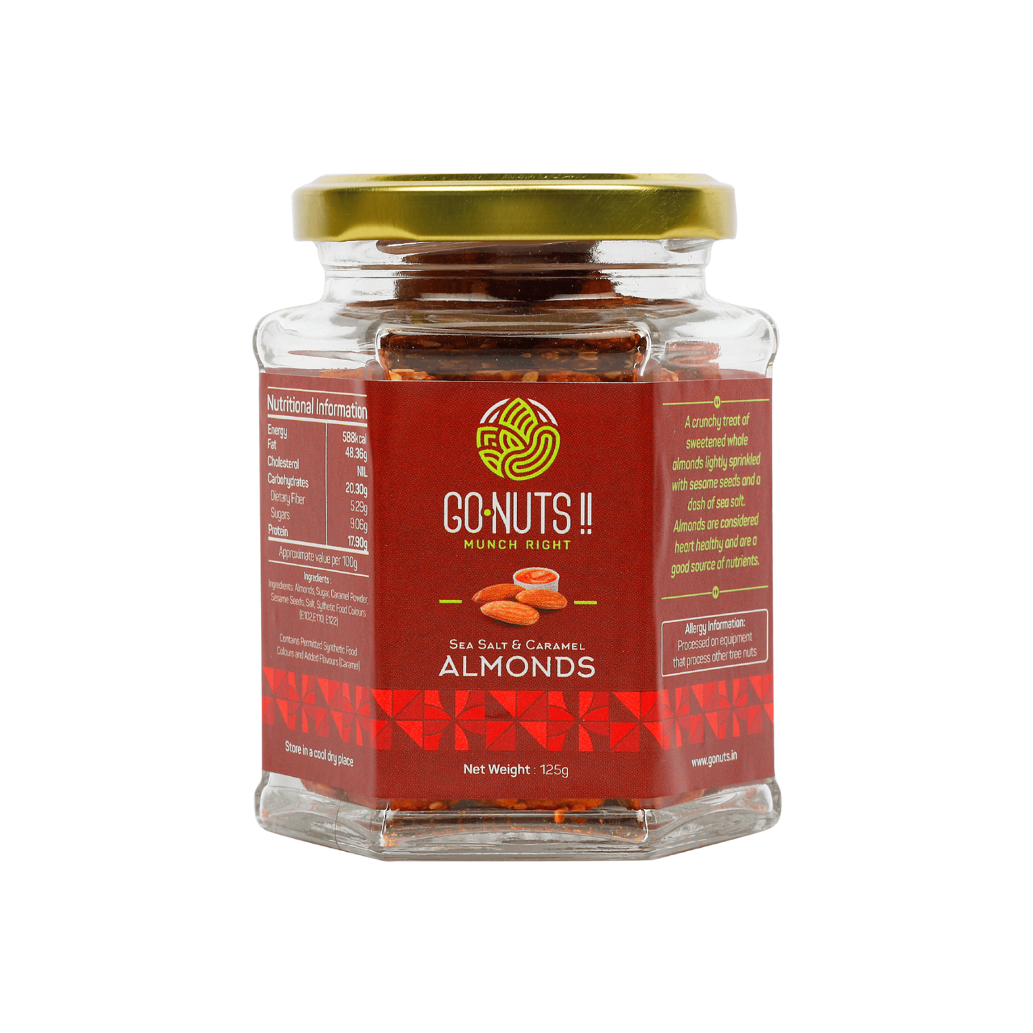 Sea Salt Caramel Almonds Go Nuts !! Munch Right